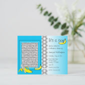 ベビーシャワーの招待状のバナナの男の子は写真を加えます 招待状 (スタンド正面)