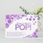 ベビーシャワーの招待状彼女はぽんと鳴ることを約あります! 招待状 (スタンド正面)