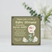 ベビーシャワーの招待状106: 恐竜のベビー 招待状 (スタンド正面)