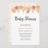 ベビーシャワーの招待状|の秋の秋の花模様 招待状 (正面/裏面)