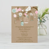 ベビーシャワーの招待状-ぶら下がったなおり及び瓶 招待状 (スタンド正面)