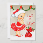 ベビーシャワーの招待状、クリスマスのベビーシャワー 招待状 (正面)