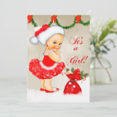 ベビーシャワーの招待状、クリスマスのベビーシャワー 招待状 (スタンド正面)