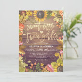 ベビーシャワーの招待状 スウィートリトルツインガールズ 招待状 (スタンド正面)