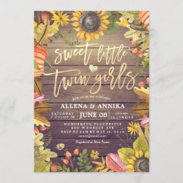 ベビーシャワーの招待状 スウィートリトルツインガールズ 招待状