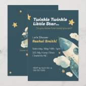 ベビーシャワーの招待状 スターと宇宙をテーマに 招待状 (正面/裏面)