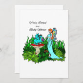 ベビーシャワーの招待状 妊娠した妖精とドラゴン 招待状 (正面/裏面)