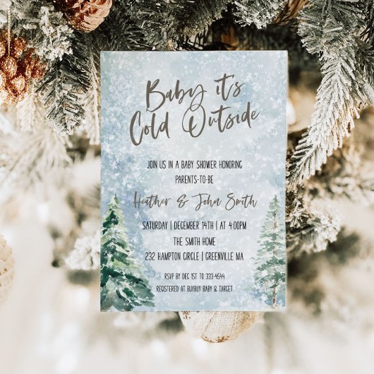 ベビーシャワーの招待状 寒いから一緒にいて Baby It's Cold Outside 招待状