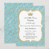 ベビーシャワーの招待状　小さな王子様が誕生します 招待状 (正面/裏面)