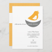 ベビーシャワーの招待状 - 小さな鳥が教えてくれた 招待状 (正面/裏面)