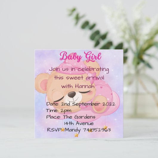 ベビーシャワーの招待状 招待状 (スタンド正面)