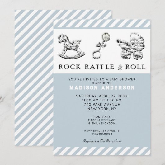 ベビーシャワーの招待状 招待状 (正面/裏面)