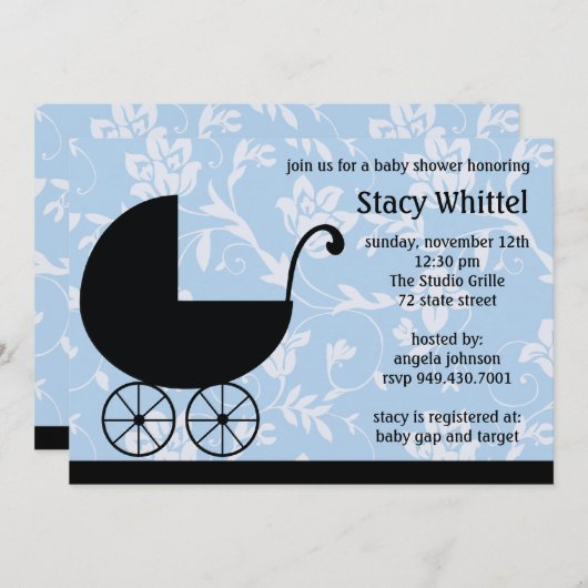 ベビーシャワーの招待状 招待状 (正面/裏面)