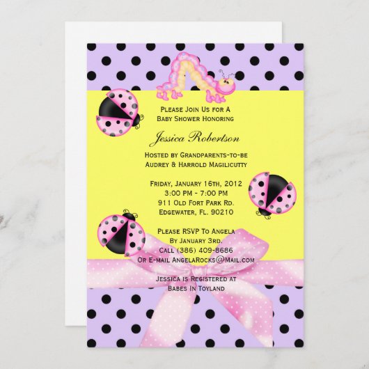 ベビーシャワーの招待状 招待状 (正面/裏面)