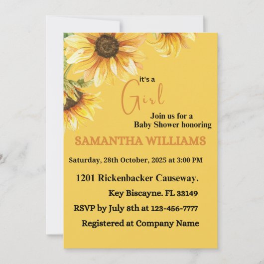 ベビーシャワーの招待状 招待状 (正面)