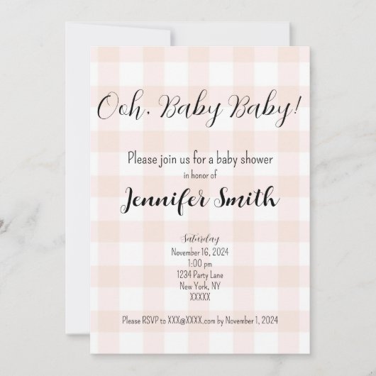 ベビーシャワーの招待状 招待状 (正面)