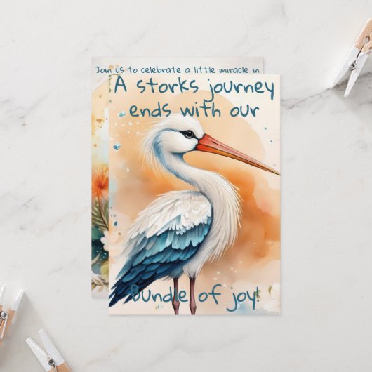 ベビーシャワーの招待状 招待状 (正面/裏面インサイチュ)