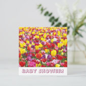 ベビーシャワーの招待状 春のチューリップの花 招待状 (スタンド正面)