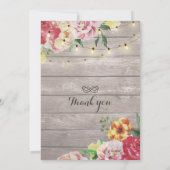 ベビーシャワーの招待状 花柄 ウッド&ストリングライト 招待状 (裏面)