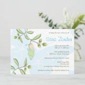 ベビーシャワーの招待状-蝶 招待状 (スタンド正面)