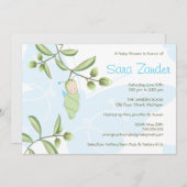 ベビーシャワーの招待状-蝶 招待状 (正面/裏面)