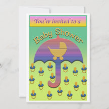 ベビーシャワーの招待状（裏に詳細）