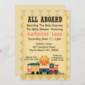 ベビーシャワーの招待状 電車 招待状 (正面/裏面)