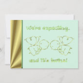 ベビーシャワーの招待私達は双生児を待っています 招待状 (正面)