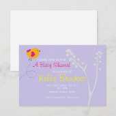 ベビーシャワーの招待|愛の鳥|lv 招待状 (正面/裏面)