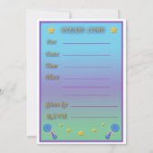 ベビーシャワーの招待 招待状 (裏面)