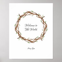 ベビーシャワーの指紋リース、ようこそ