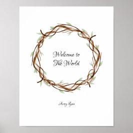 ベビーシャワーの指紋リース、ようこそ ポスター
