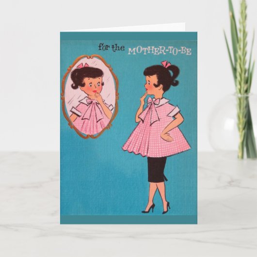 ベビーシャワーの挨拶状があるヴィンテージの母 招待状 (正面)