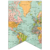 ベビーシャワーの旗-多彩な地図のテーマ バンティングフラッグ (第1の旗)