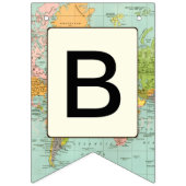 ベビーシャワーの旗-多彩な地図のテーマ バンティングフラッグ (第3の旗)