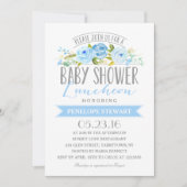 ベビーシャワーの昼食会の青|のベビーシャワーの招待状 招待状 (正面)