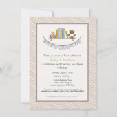 ベビーシャワーの本のテーマのユニセックスな招待状 招待状 (正面)