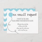 ベビーシャワーの本の要求カードをぽんと鳴らすこと青い準備ができた エンクロージャーカード (正面/裏面)