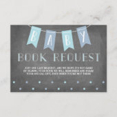 ベビーシャワーの本の要求青 エンクロージャーカード (正面)