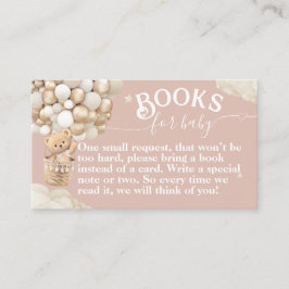 ベビーシャワーの本を待つテディベアバルーン エンクロージャーカード