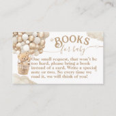 ベビーシャワーの本を待つテディベアバルーン エンクロージャーカード (正面)