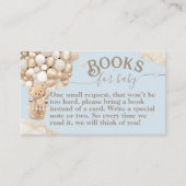 ベビーシャワーの本を待つテディベアバルーン エンクロージャーカード (正面)