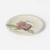 ベビーシャワーの森林くまそれは女の子の紙皿です ペーパープレート (アングル)