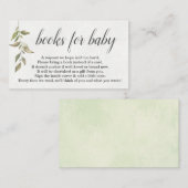 ベビーシャワーの水彩図書要求招待状 エンクロージャーカード (正面/裏面)
