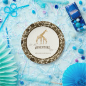 ベビーシャワーの水彩画のかわいいキリンのママおよびベビー ペーパープレート (パーティー)