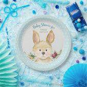 ベビーシャワーの男の子の森林動物のかわいいバニーウサギ ペーパープレート (パーティー)