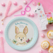 ベビーシャワーの男の子の森林動物のかわいいバニーウサギ ペーパープレート (パーティー)