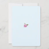 ベビーシャワーの男の子のUnicormの招待、青い花 招待状 (裏面)