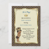 ベビーシャワーの男の子、Boy、白いあずき色王子 招待状 (正面)