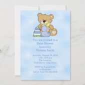 ベビーシャワーの男の赤ちゃんのテディー・ベア 招待状 (正面)